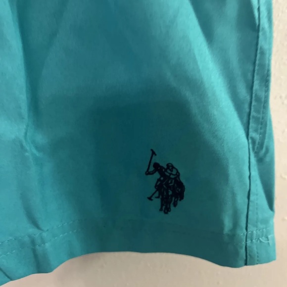 U.S. Polo Assn Mens Size XL Teal Leaf Swim Suit Trunks With Pocket NWT - Picture 2 of 7